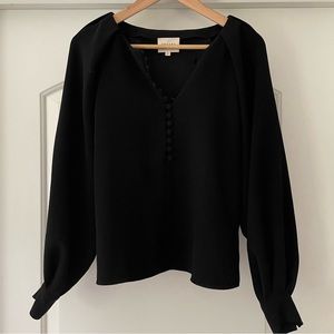 Sezane Black Button Down Blouse size 36